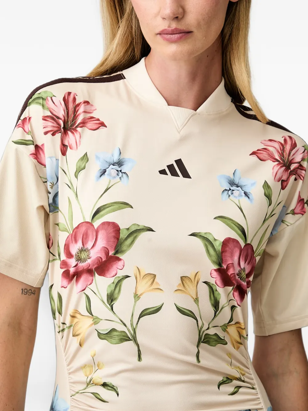 adidas X Farm Rio floral-print maxi dress Beige