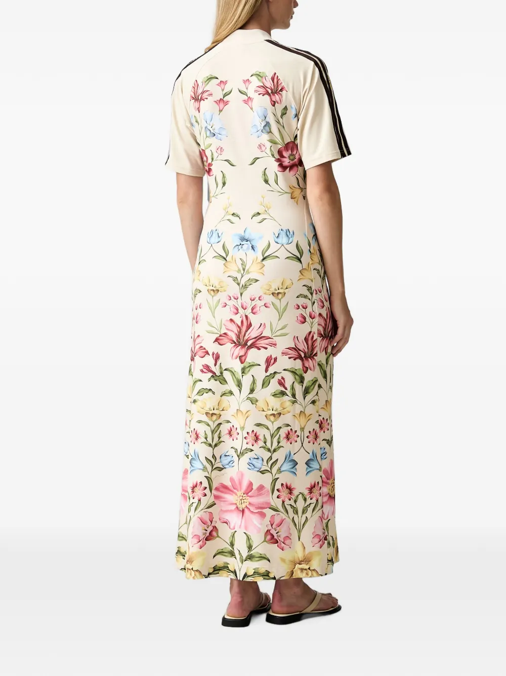 adidas X Farm Rio floral-print maxi dress Beige