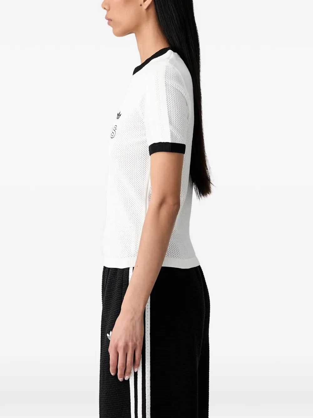 adidas mesh cali T-shirt Wit
