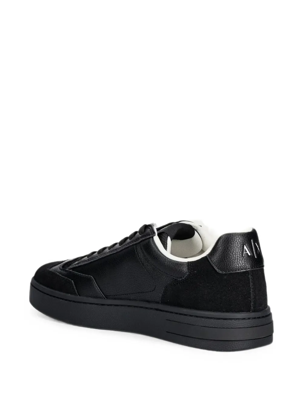 Armani Exchange logo-patch panelled sneakers Zwart