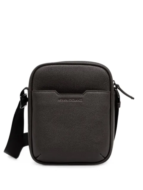 Armani Exchange logo-plaque pebbled-effect messenger bag