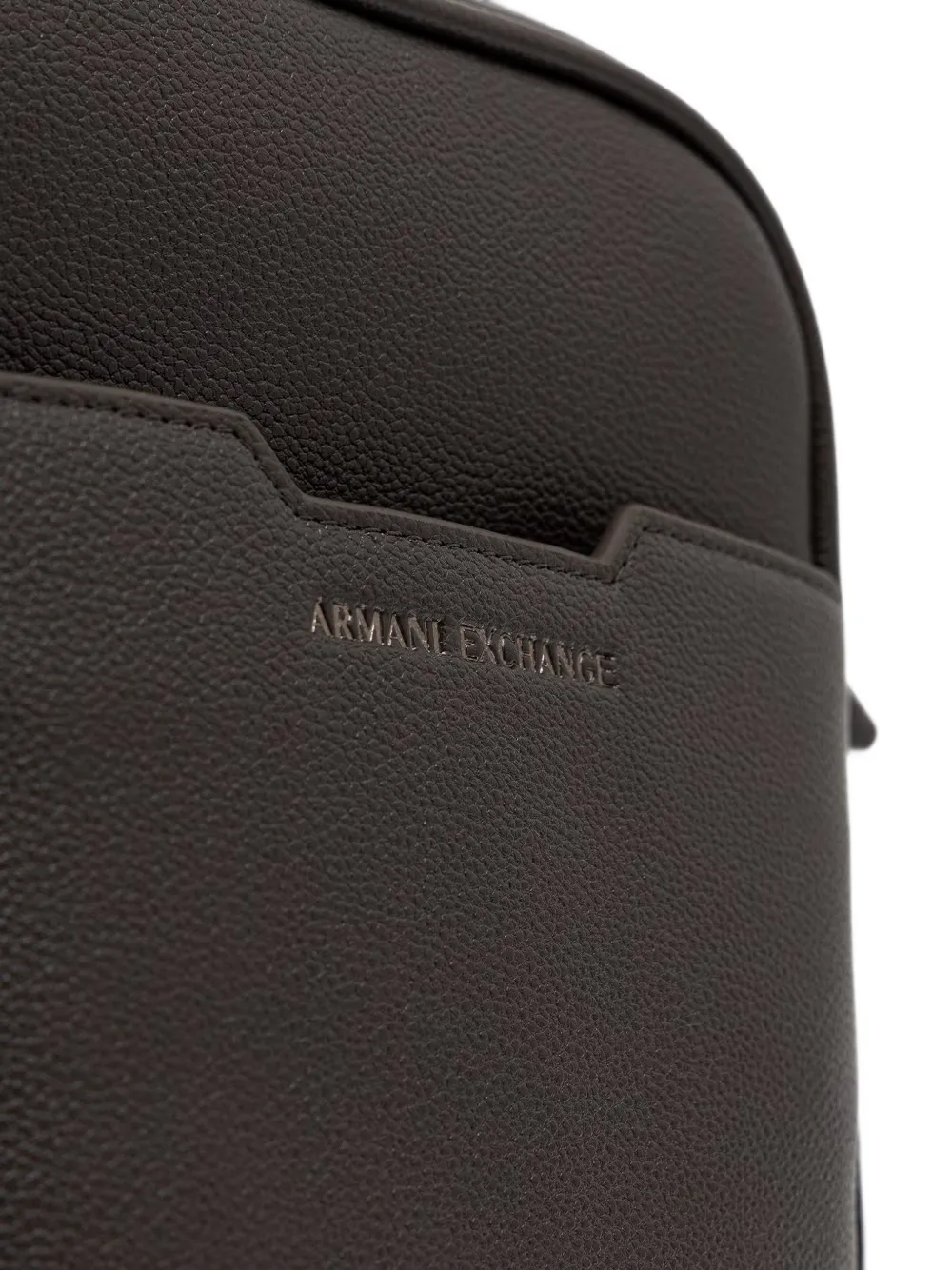 Armani Exchange Messengertas met logo-plakkaat en korreleffect Bruin