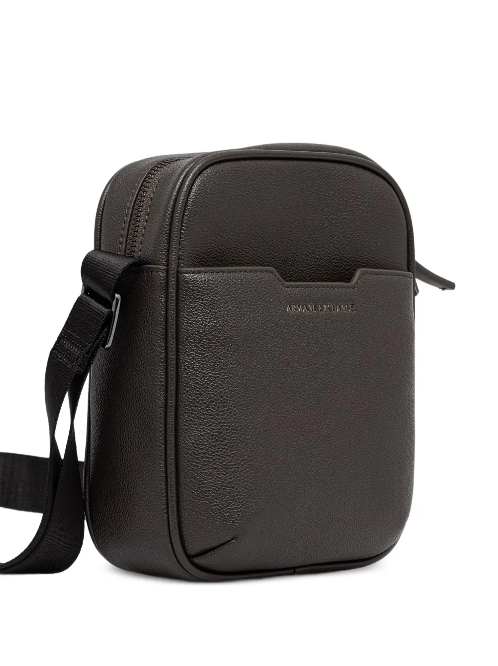 Armani Exchange Messengertas met logo-plakkaat en korreleffect Bruin