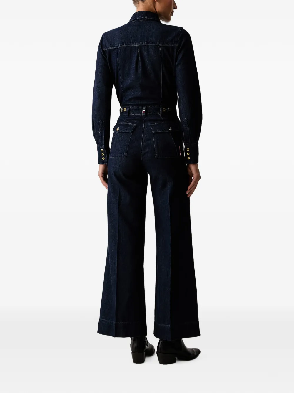 Aeronautica Militare Jumpsuit met wijde pijpen Blauw