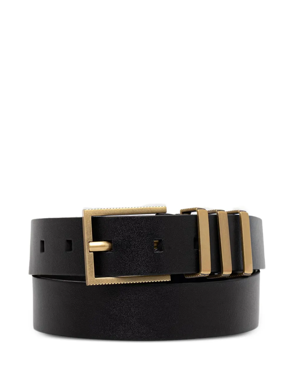 AllSaints textured-buckle leather belt - Nero