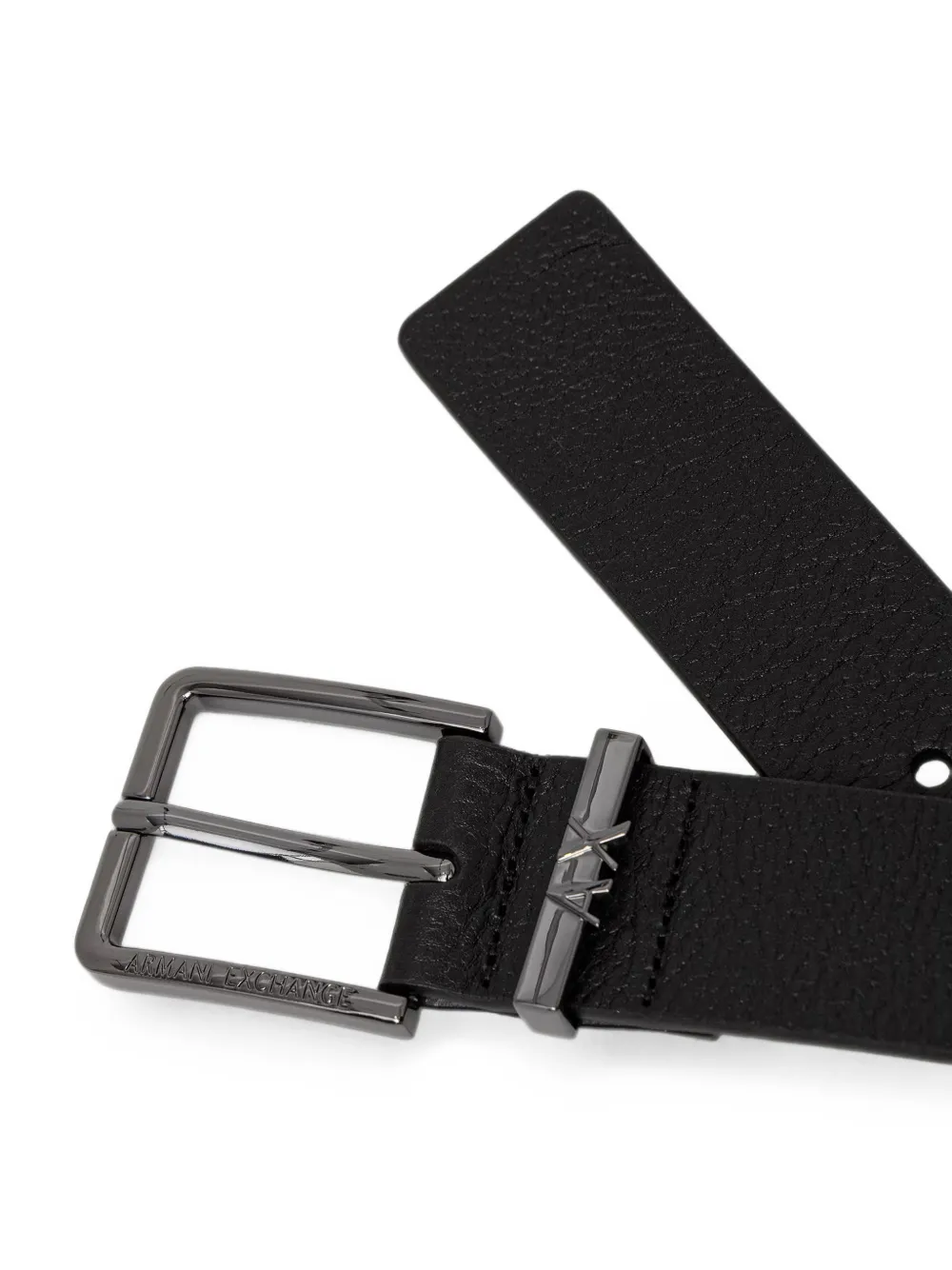 Armani Exchange Riem met logo-plakkaat en korreleffect Zwart