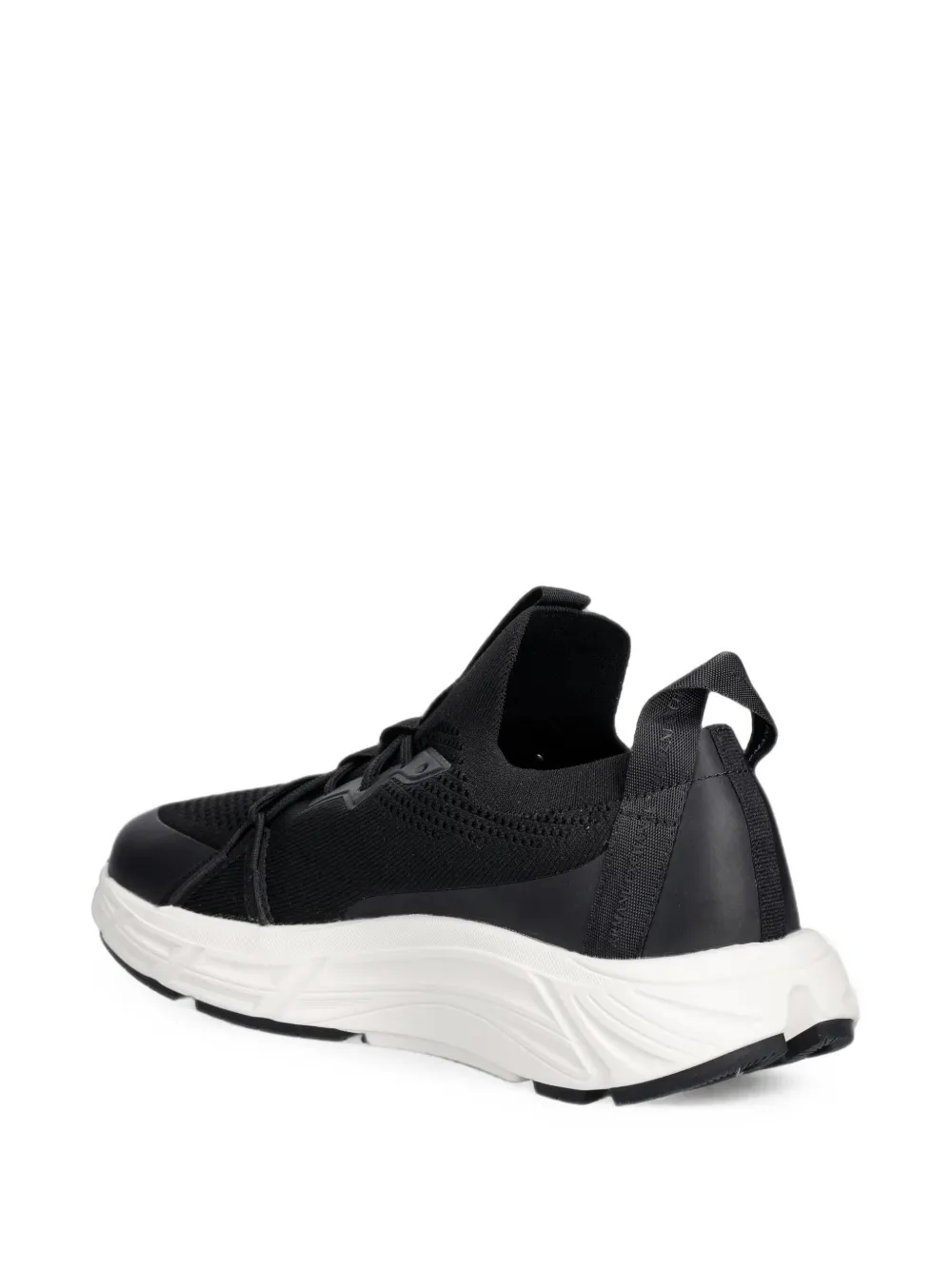 Armani Exchange logo-print mesh-knit sneakers Zwart