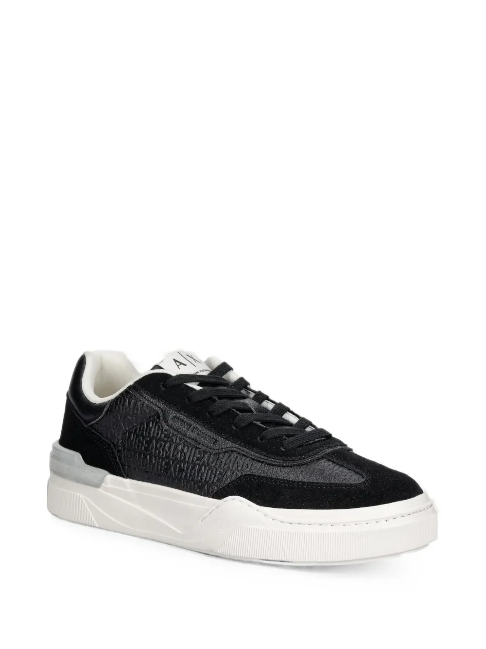 Armani Exchange logo-embossed panelled sneakers Zwart