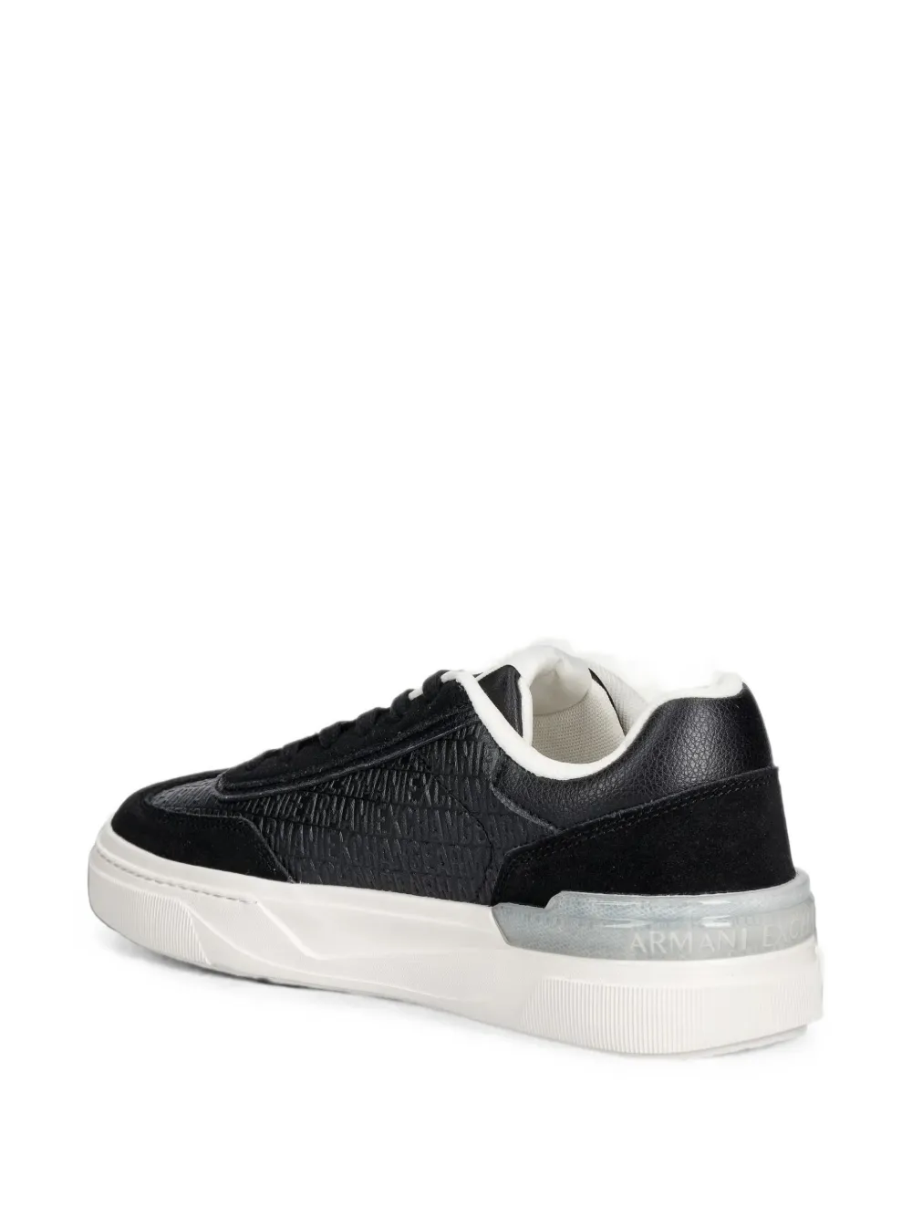 Armani Exchange logo-embossed panelled sneakers Zwart