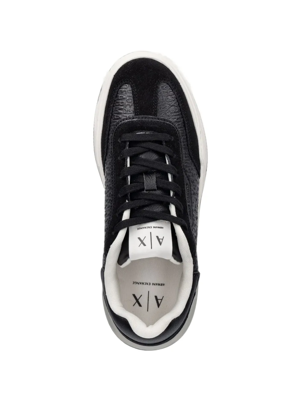 Armani Exchange logo-embossed panelled sneakers Zwart