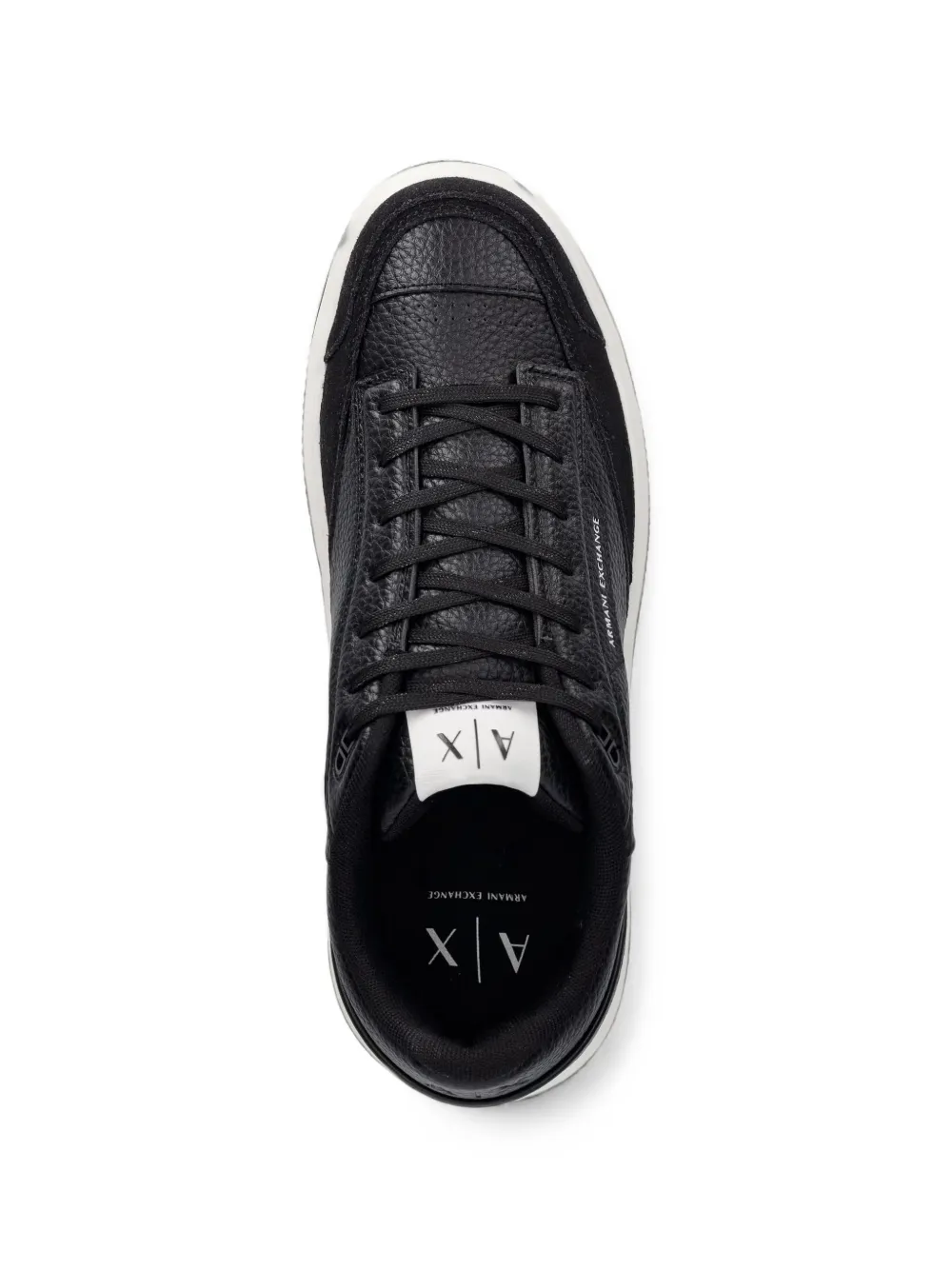 Armani Exchange pebbled sneakers Zwart