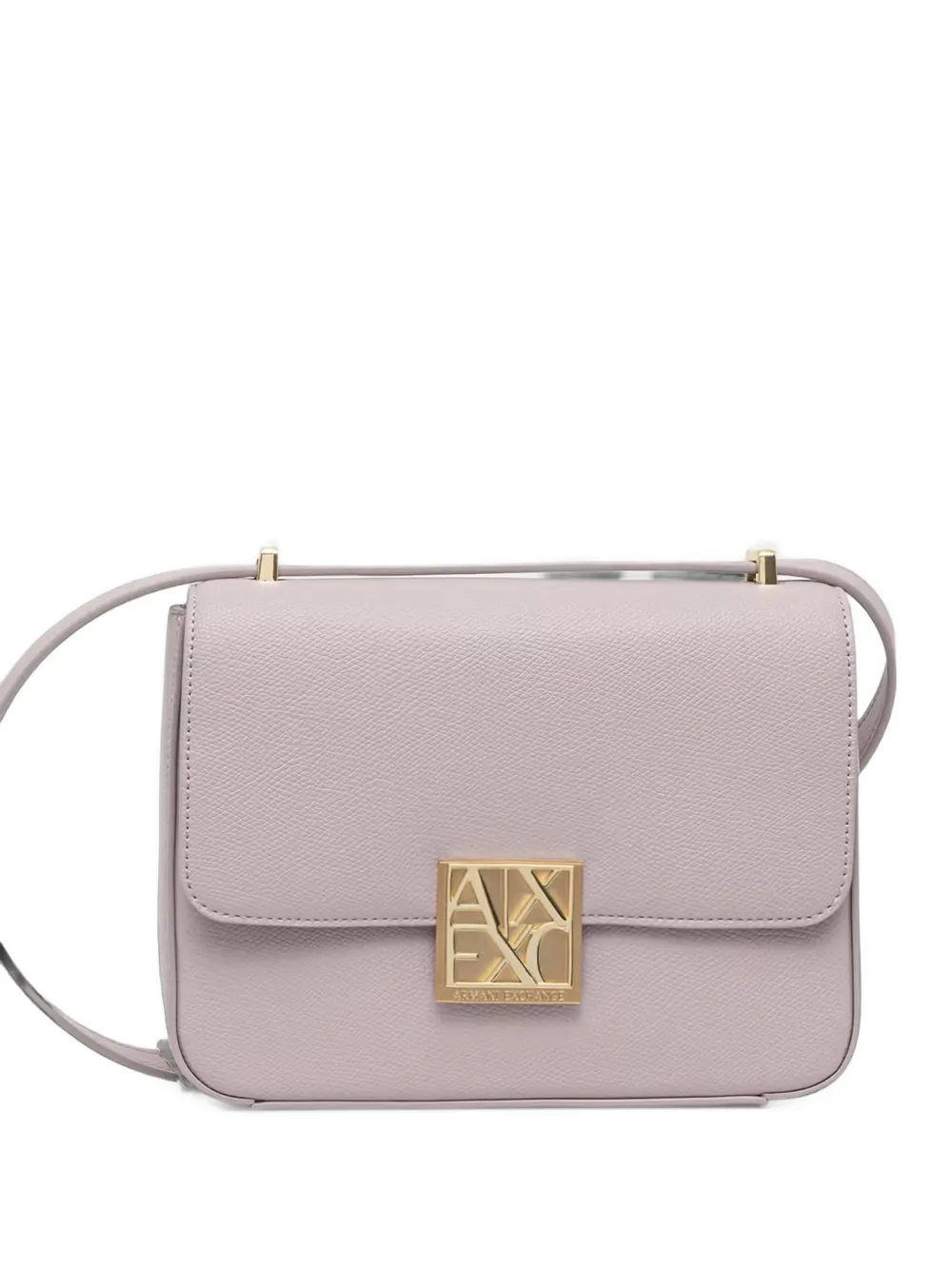 Armani Exchange Logo-plaque Pebbled Cross Body Bag In Purple