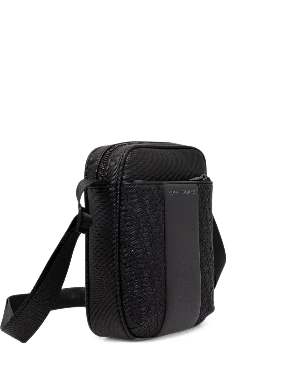 Armani Exchange logo-print panelled messenger bag - Nero