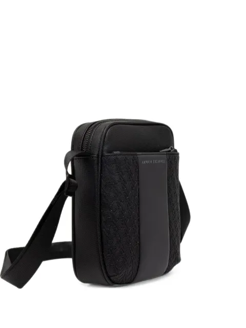 Armani Exchange logo-print panelled messenger bag