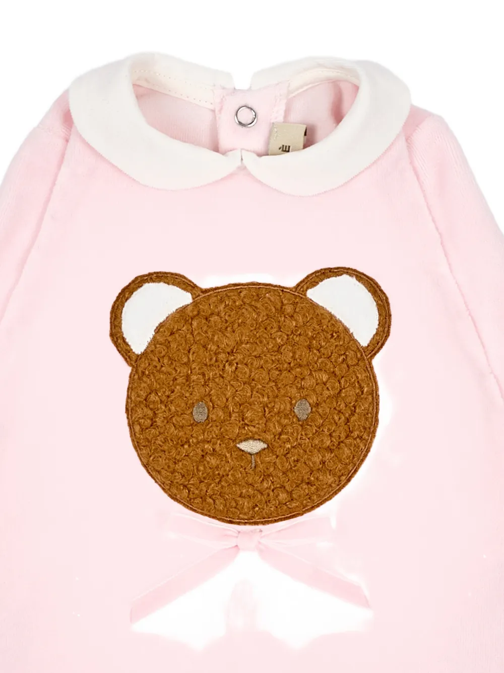 Le Boo Beebè teddy-patch Peter Pan-collar pajamas Roze
