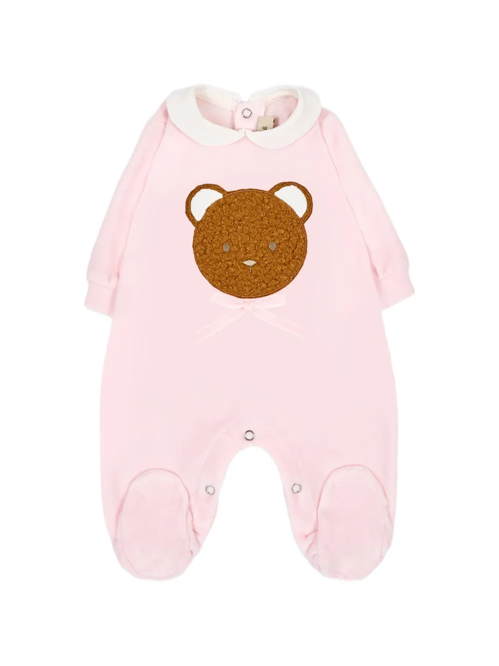 Le Boo Beebè teddy-patch Peter Pan-collar pajamas Roze