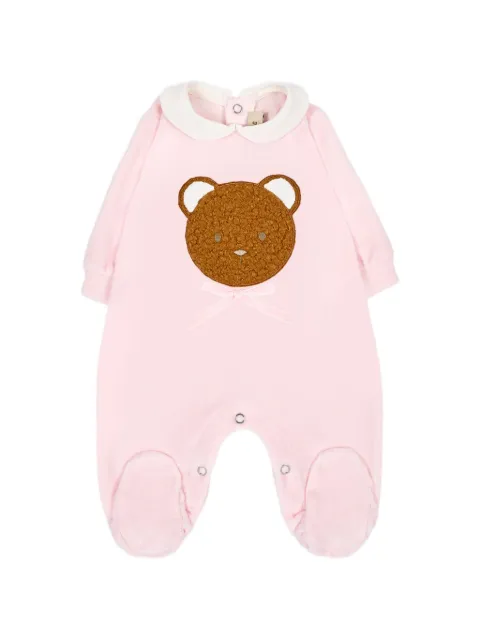 Le Boo Beebè teddy-patch Peter Pan-collar pajamas
