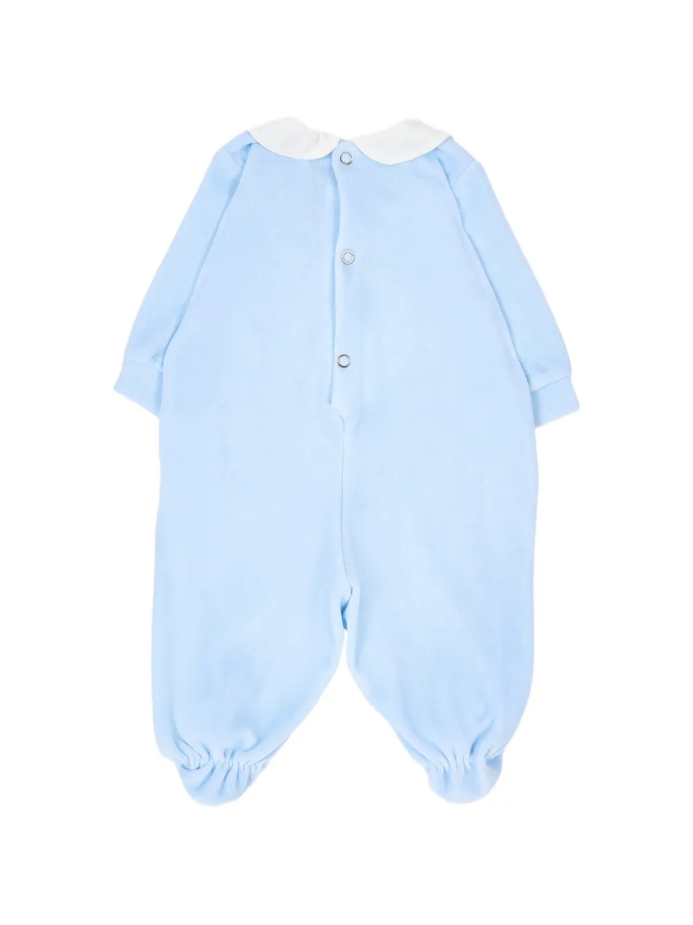Le Boo Beebè bear-patchwork Peter Pan-collar pajamas Blauw