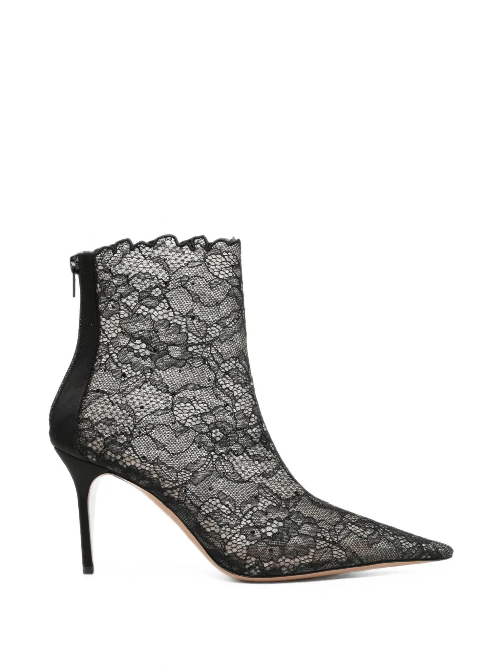 Gedebe 90mm Lace Scalloped-edge Ankle Boots In Multi