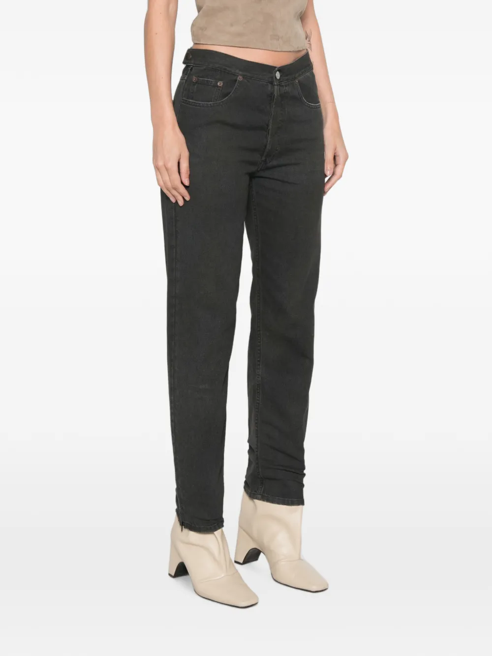 MM6 Maison Margiela side-zip straight-leg jeans Zwart