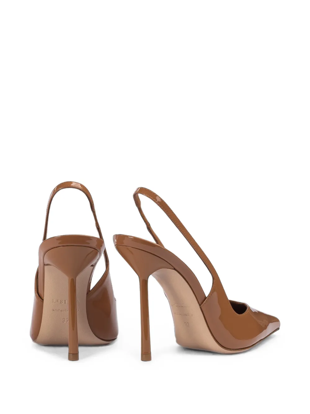 Le Silla Vivienne patent-leather slingback pumps Bruin