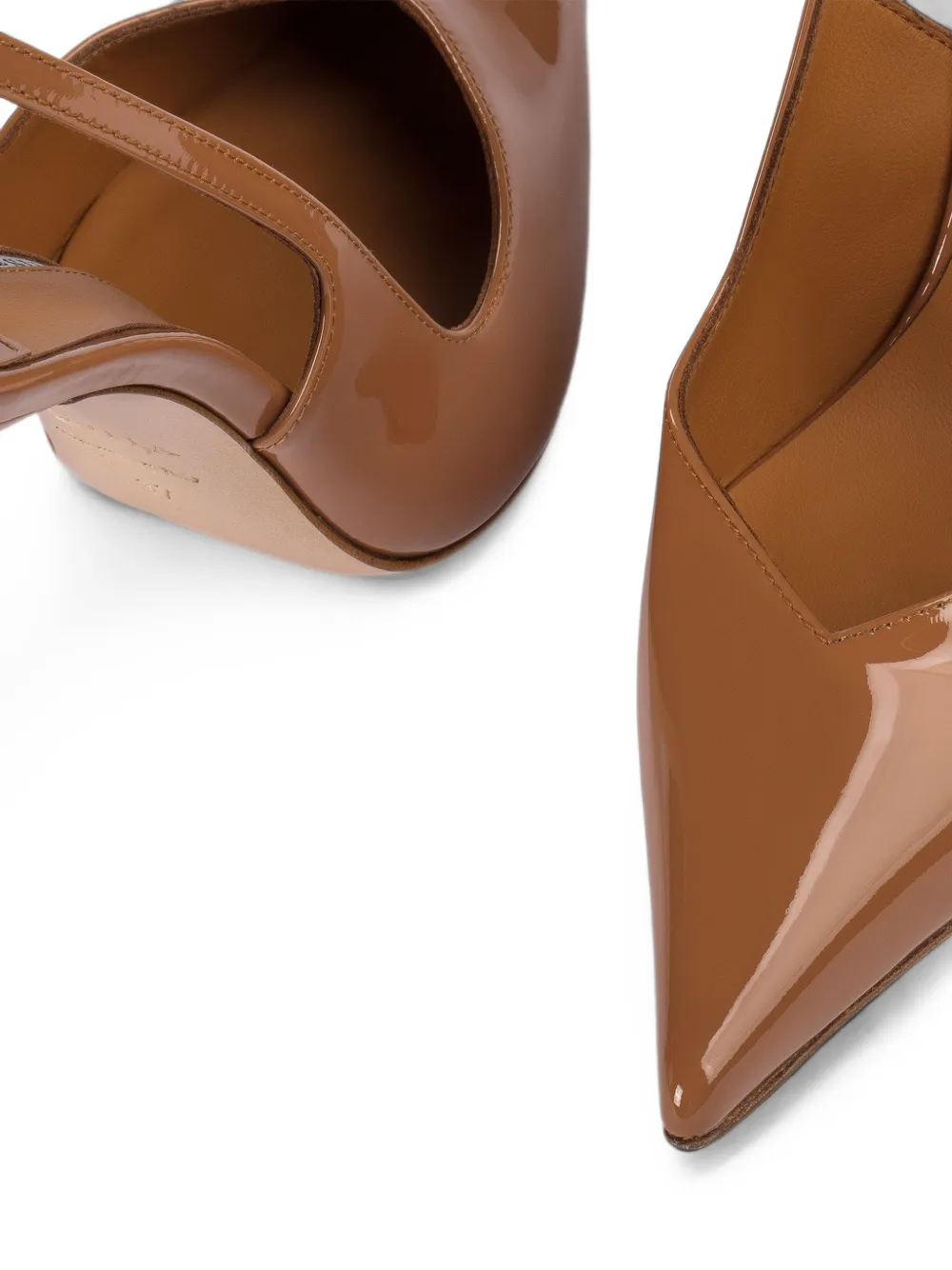 Le Silla Vivienne patent-leather slingback pumps Bruin
