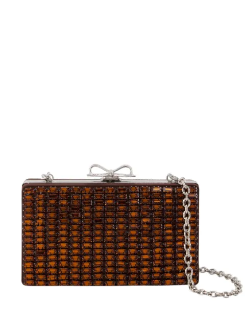 Self-Portrait Chainmail crystal-embellished clutch bag