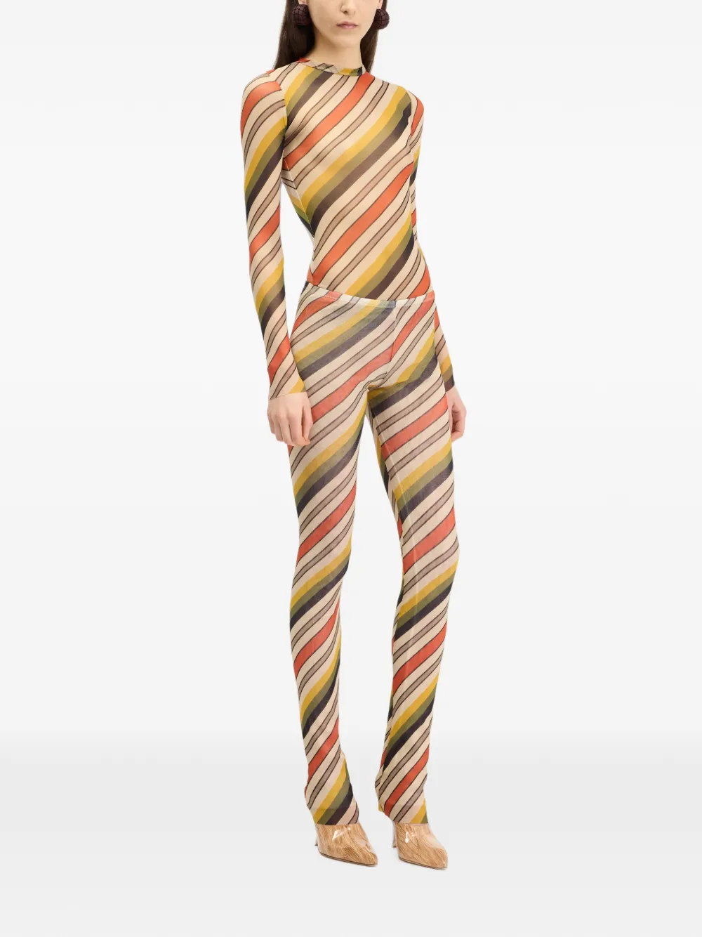 Jean Paul Gaultier The Retro Stripe Trousers in Neutrals, view 2