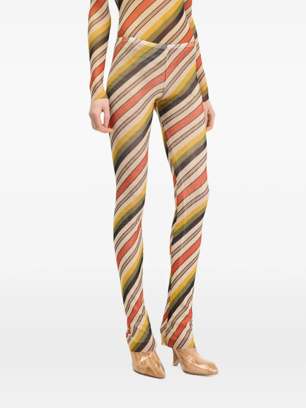 Jean Paul Gaultier The Retro Stripe Trousers in Neutrals, view 4