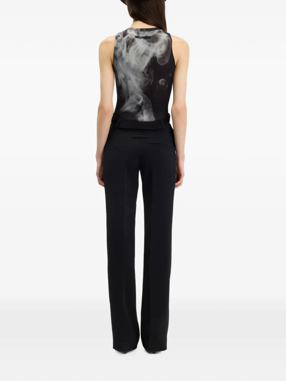 Jean Paul Gaultier the black curved tailored trousers Zwart