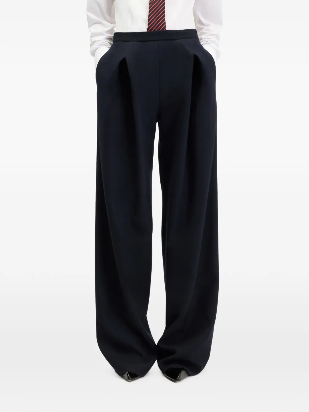 Jean Paul Gaultier Wollen plooibroek Blauw