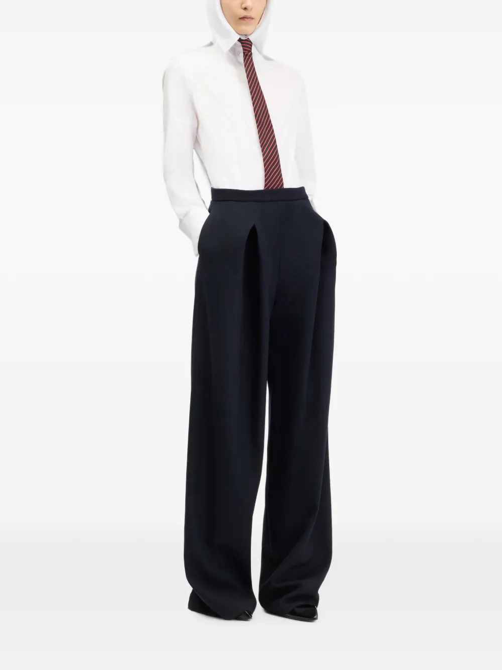 Jean Paul Gaultier Wollen plooibroek Blauw