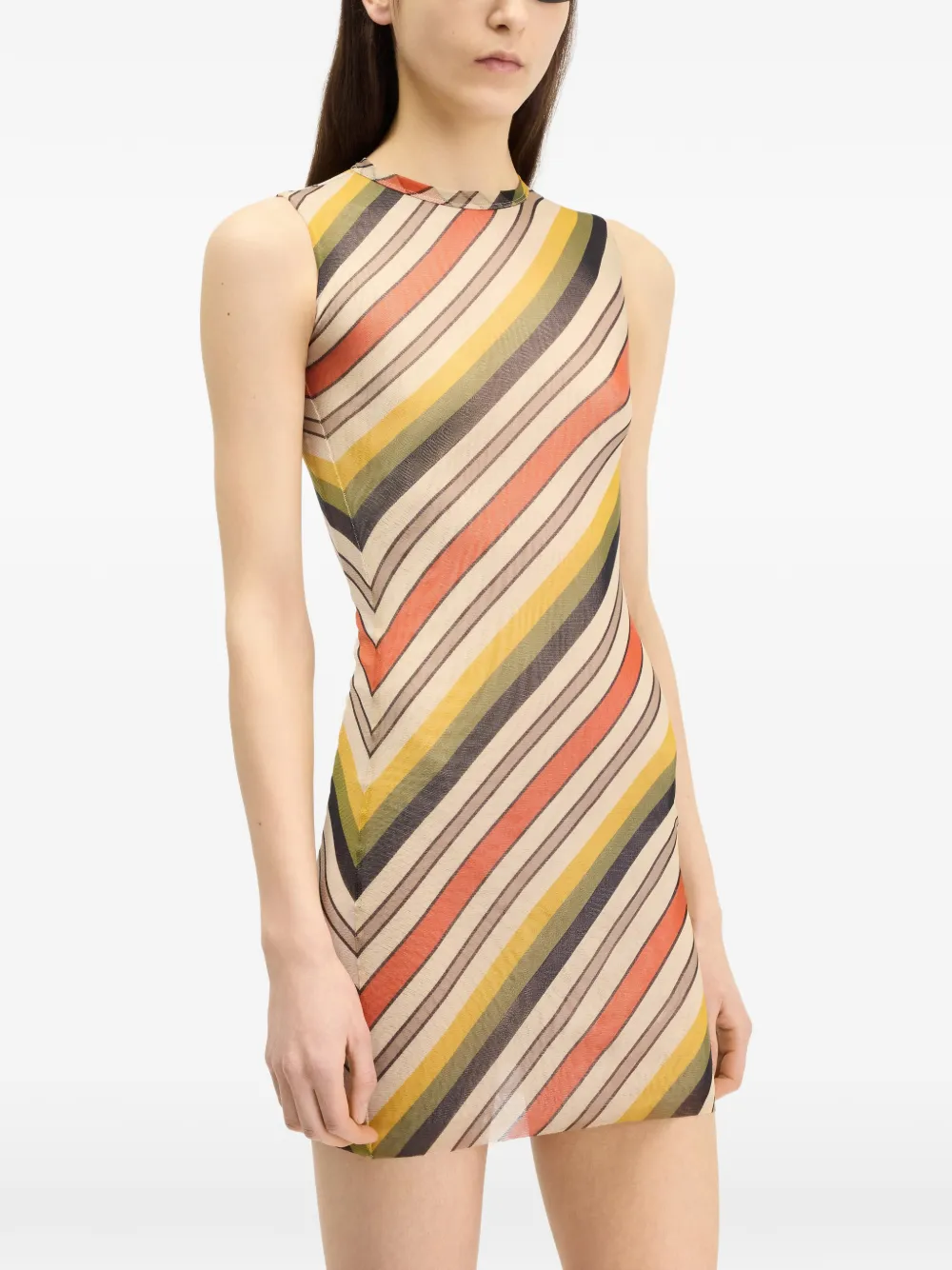 Jean Paul Gaultier Retro gestreepte jurk Beige