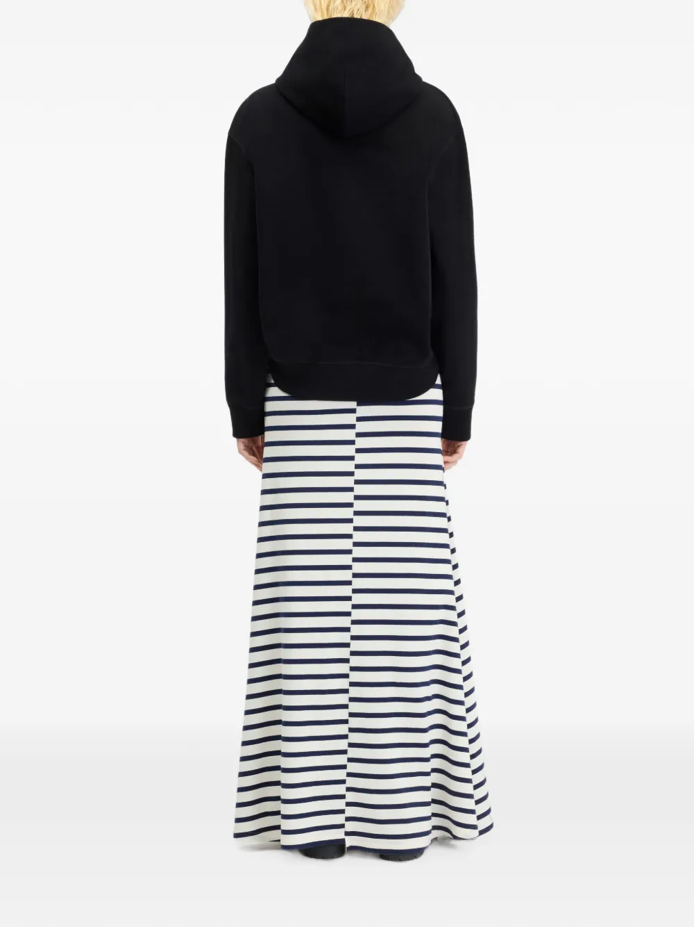 Jean Paul Gaultier Fleece hoodie met katoenen leren label Zwart