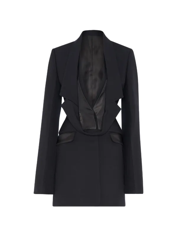 Jean Paul Gaultier Reversed Collar Tailoring Fitted Jacket in Blue