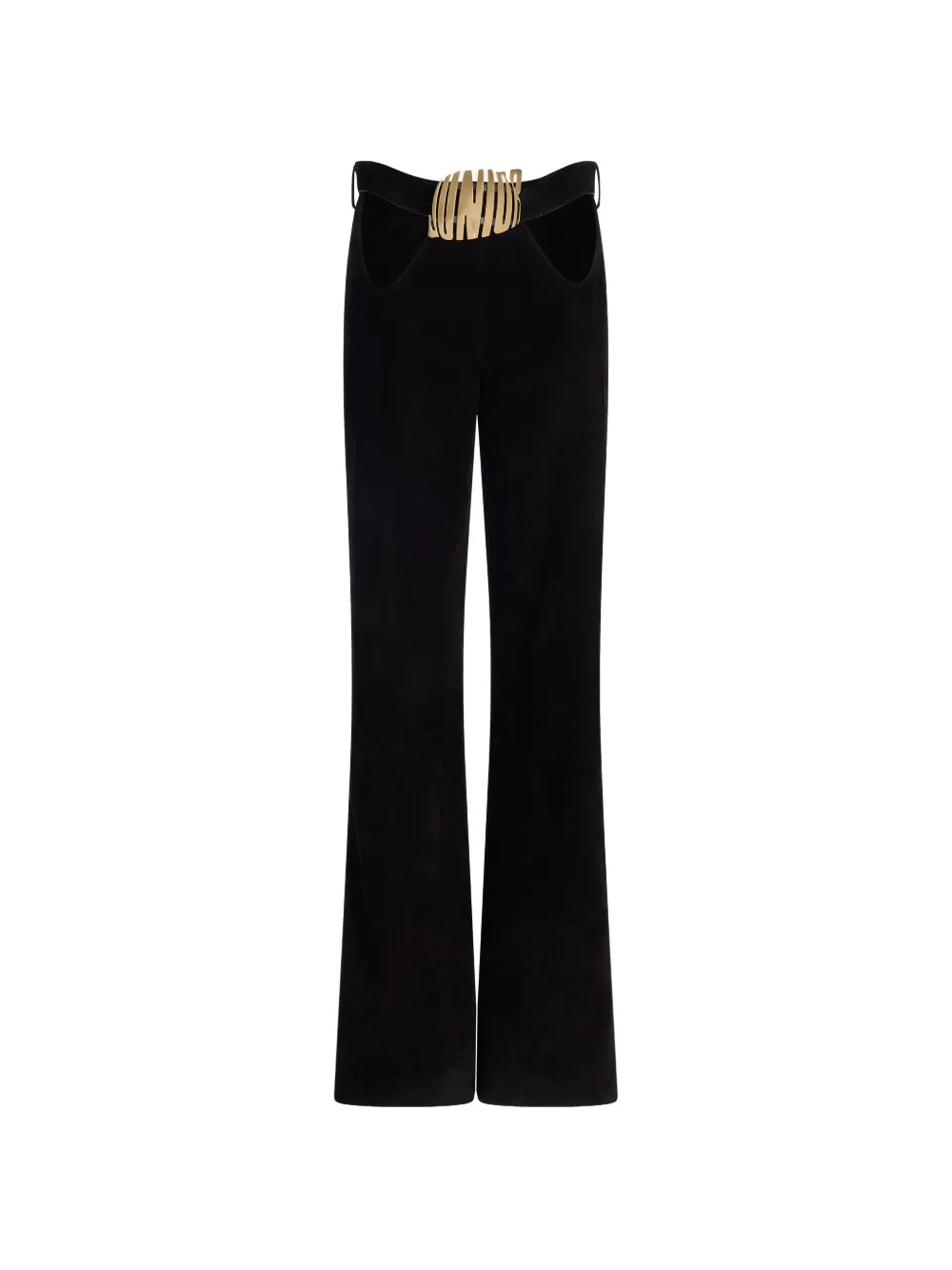 Jean Paul Gaultier Pantaloni in pelle scamosciata con cintura - Nero