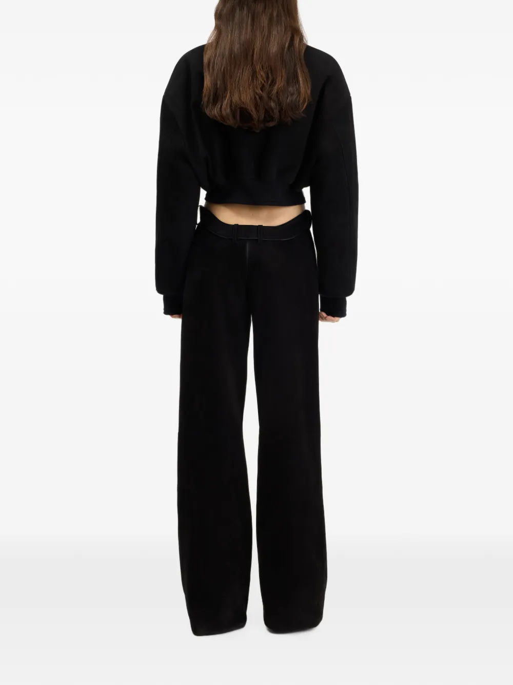 Jean Paul Gaultier Curvy suède broek met ceintuur Zwart