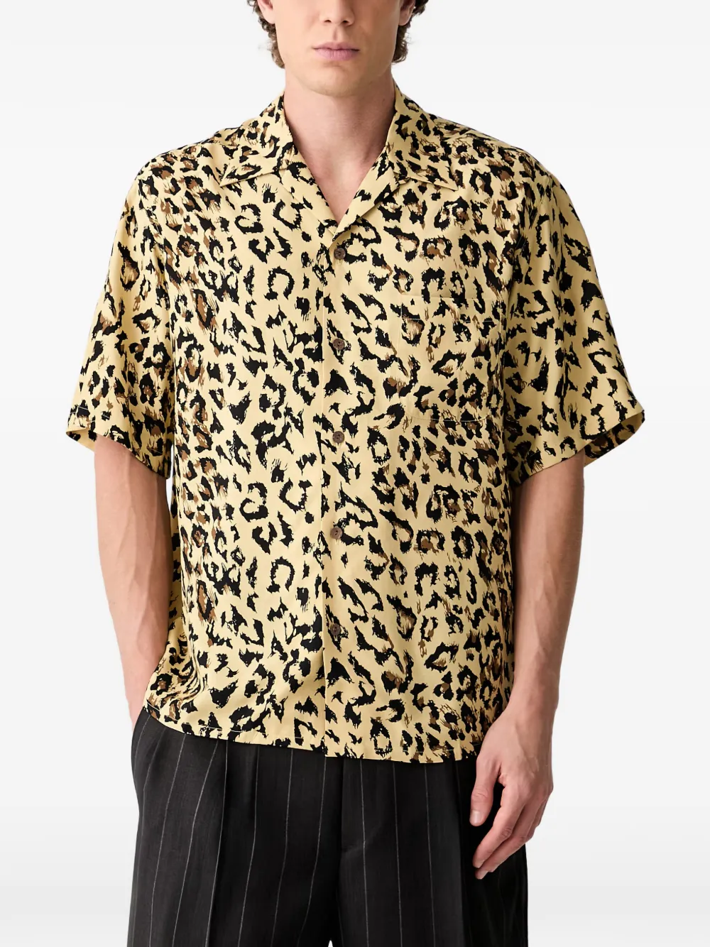 WACKO MARIA leopard-print short-sleeve shirt