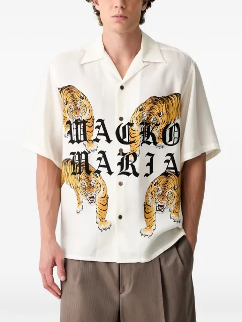 WACKO MARIA tiger-print logo-print shirt