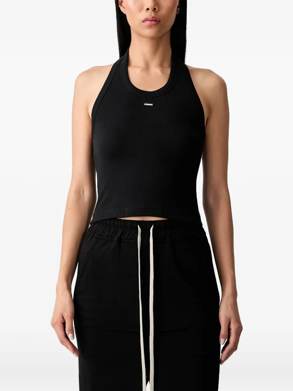 VETEMENTS Geripptes Neckholder-Top - Schwarz