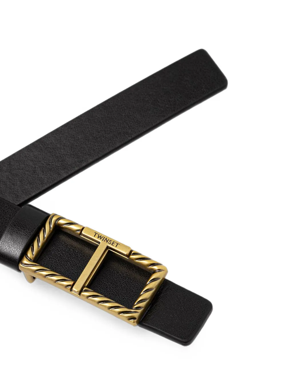 TWINSET Riem met logo-gesp en gedraaid effect Zwart