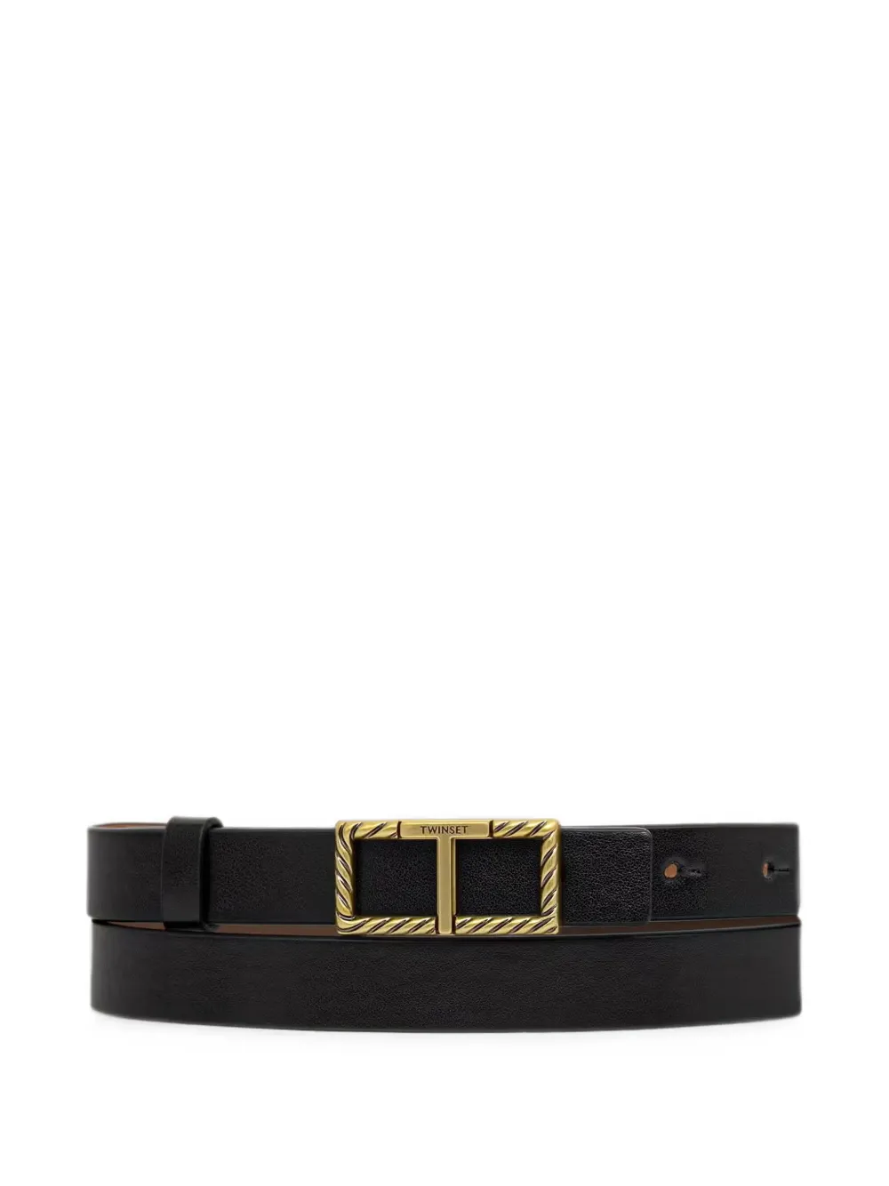 TWINSET twisted-effect logo-buckle belt - Nero