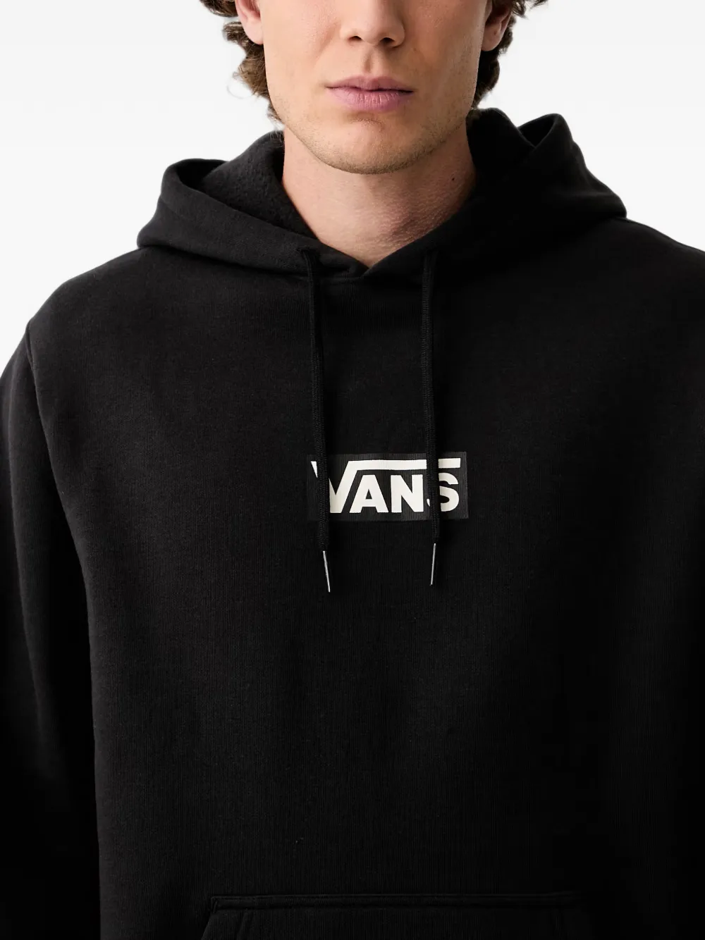 Vans checkerboard-print logo-print hoodie Zwart