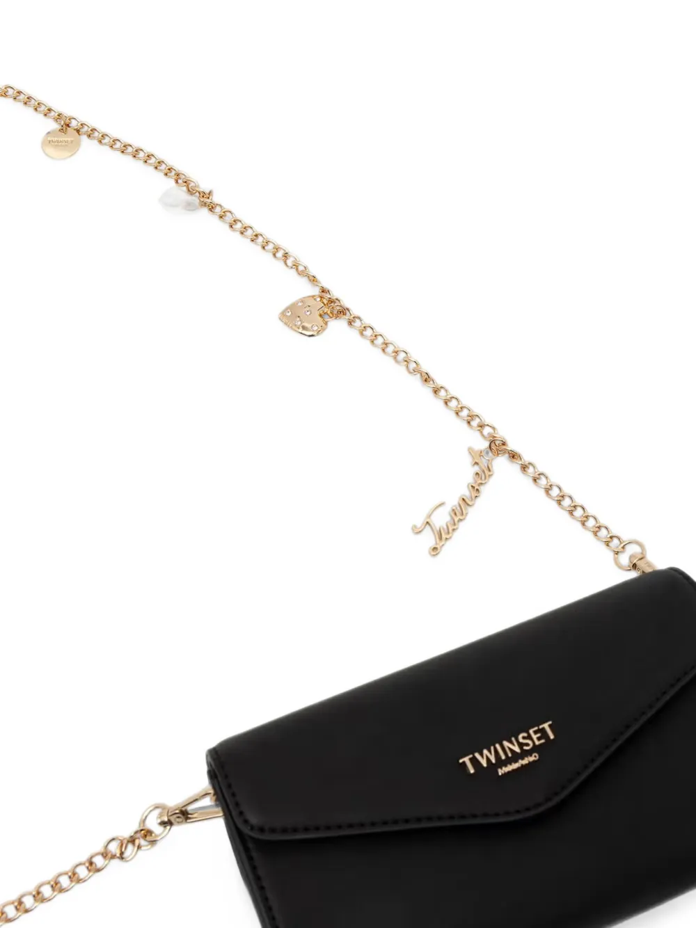 TWINSET charm-embellished envelope clutch bag Zwart