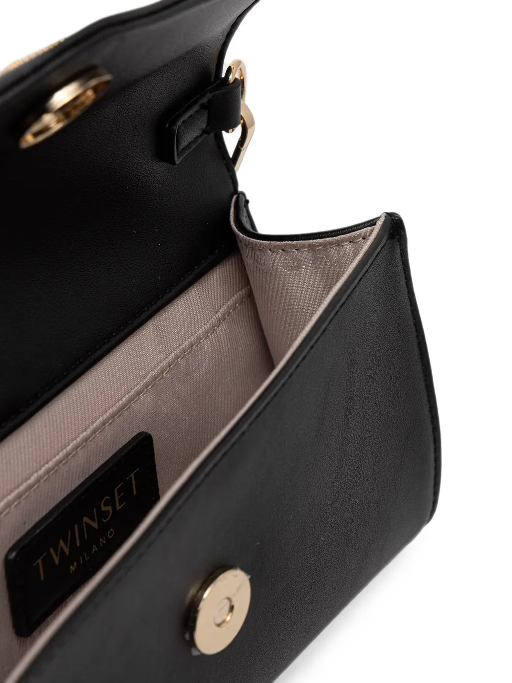 TWINSET charm-embellished envelope clutch bag Zwart