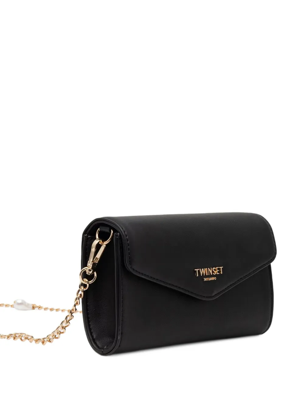 TWINSET charm-embellished envelope clutch bag Zwart