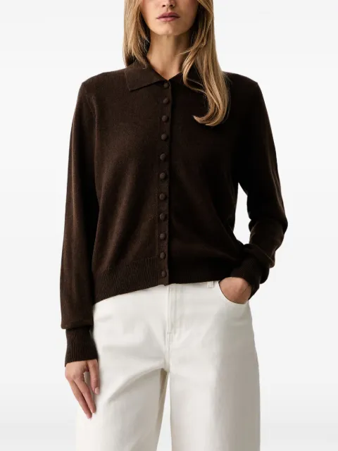 VICOLO button-up polo-collar cardigan