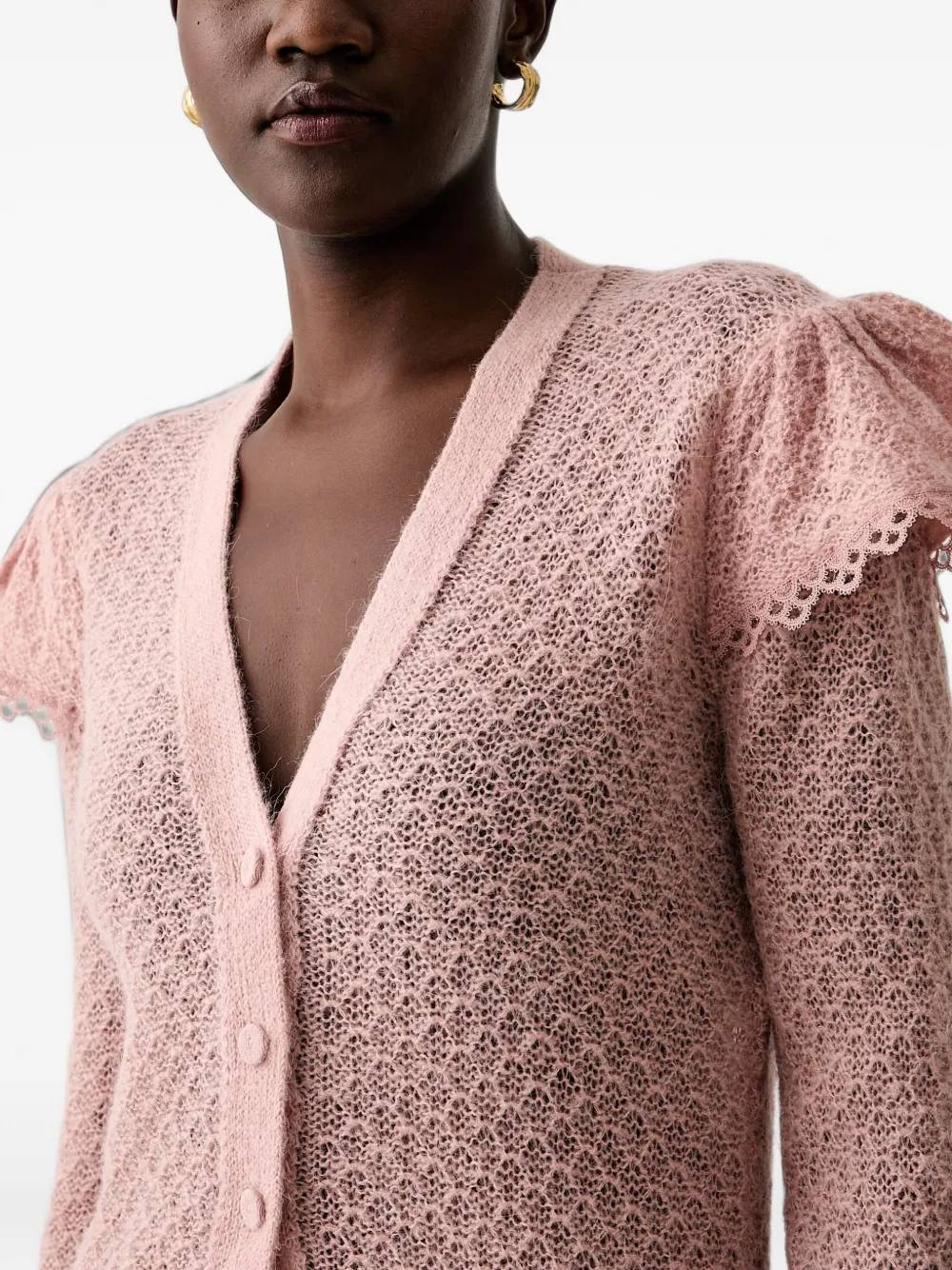 TWINSET Opengebreid vest Roze