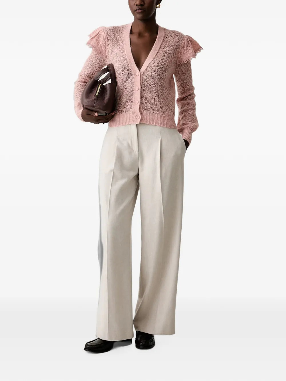 TWINSET Opengebreid vest Roze