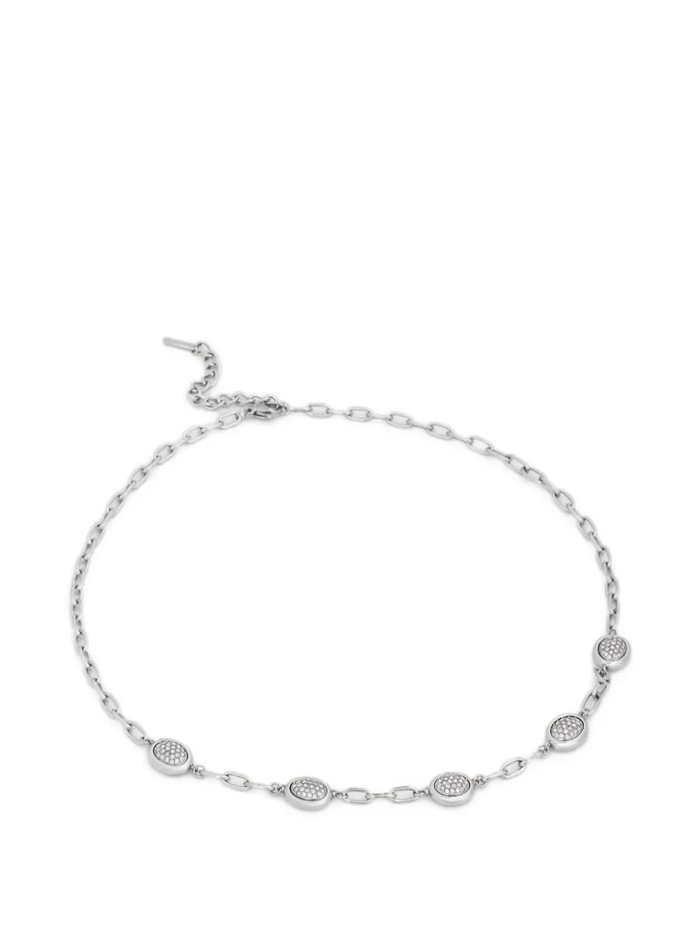 Trussardi crystal-embellished chain necklace - Argento